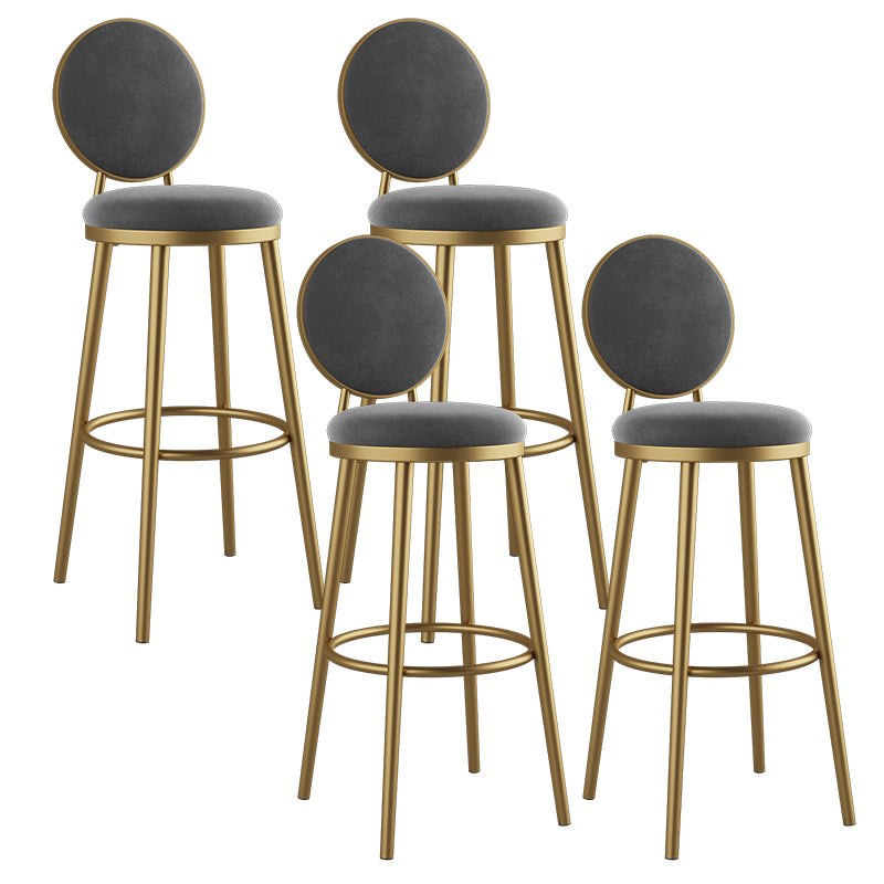 Glam Style Upholstered Fabric Dining Side Stools for Home Armless Low Back Barstool