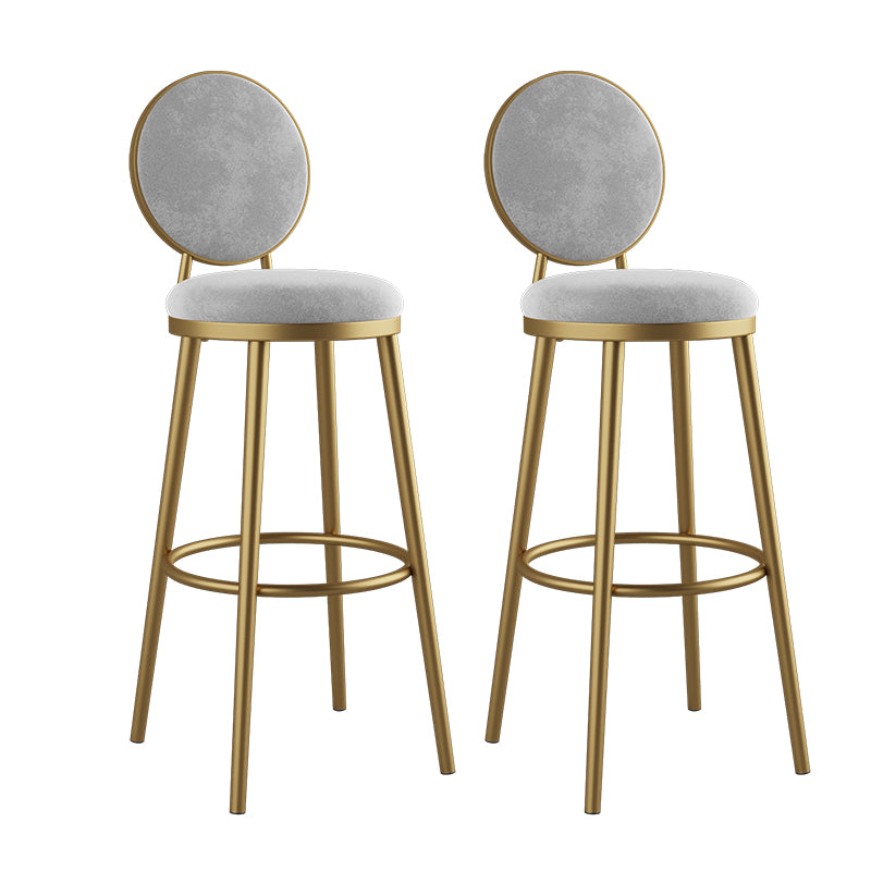 Glam Style Upholstered Fabric Dining Side Stools for Home Armless Low Back Barstool