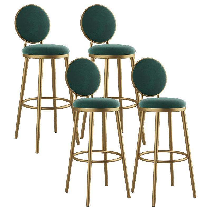 Glam Style Upholstered Fabric Dining Side Stools for Home Armless Low Back Barstool