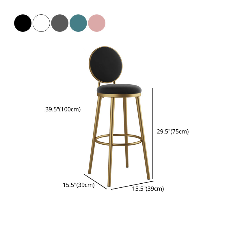 Glam Style Upholstered Fabric Dining Side Stools for Home Armless Low Back Barstool