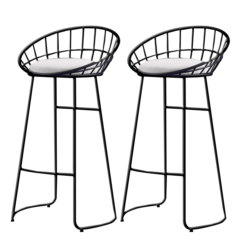 Scandinavian Design Upholstered Bar Stools Armless Stools with Cushion