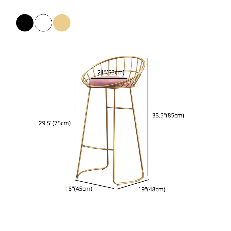 Scandinavian Design Upholstered Bar Stools Armless Stools with Cushion