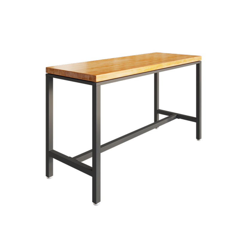 1/5/9 Pieces Industrial Iron Bar Table Set Pine Wood Bistro Set with Footrest