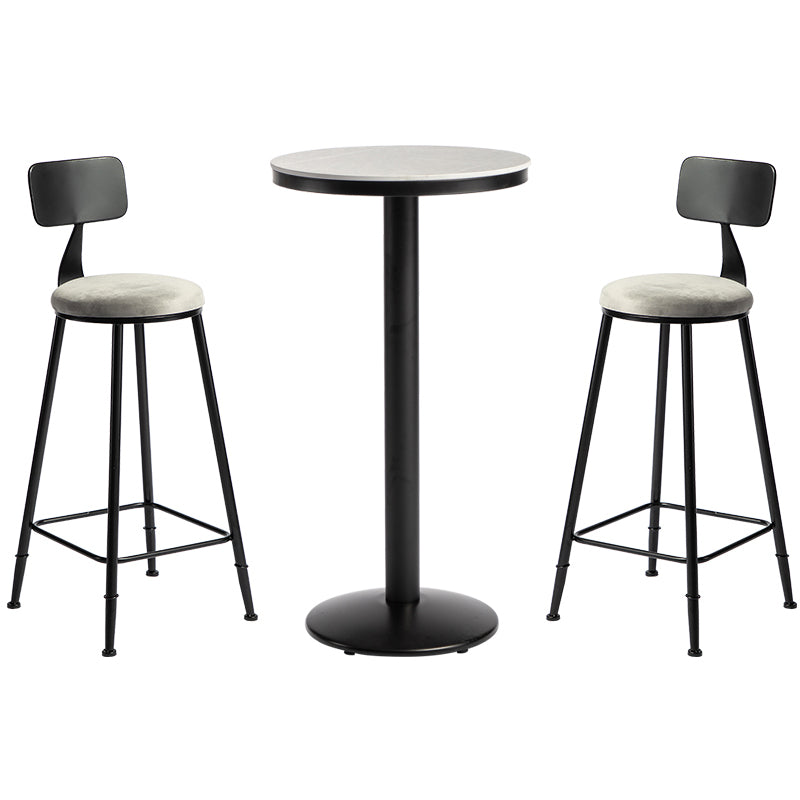 Industrial 1/2/3 Pieces Round Bar Table Set Sintered Stone Bistro Set