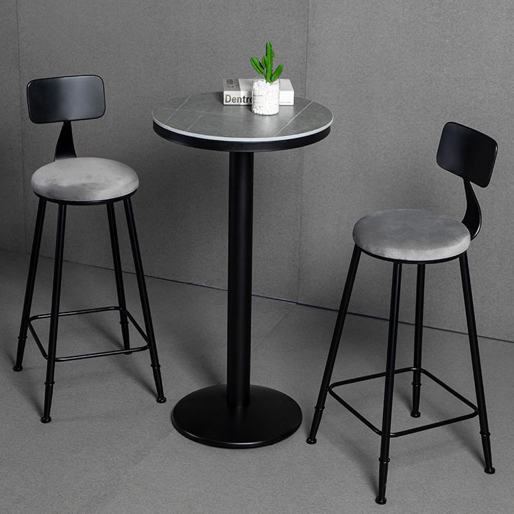 Industrial 1/2/3 Pieces Round Bar Table Set Sintered Stone Bistro Set