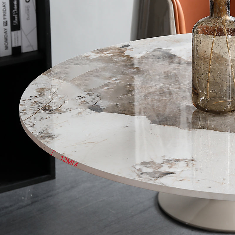 Modern Sintered Stone Dining Table Set Round 1/2/4/5 Pieces Dining Set