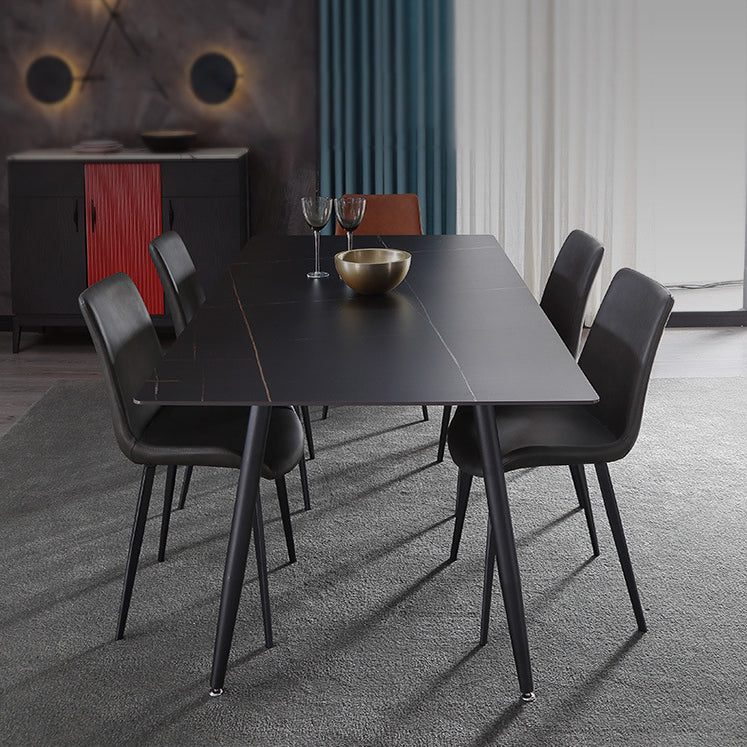 Designer Style Sintered Stone Dining Set Rectangle 1/2/5/7 Pieces Dining Area Table Set