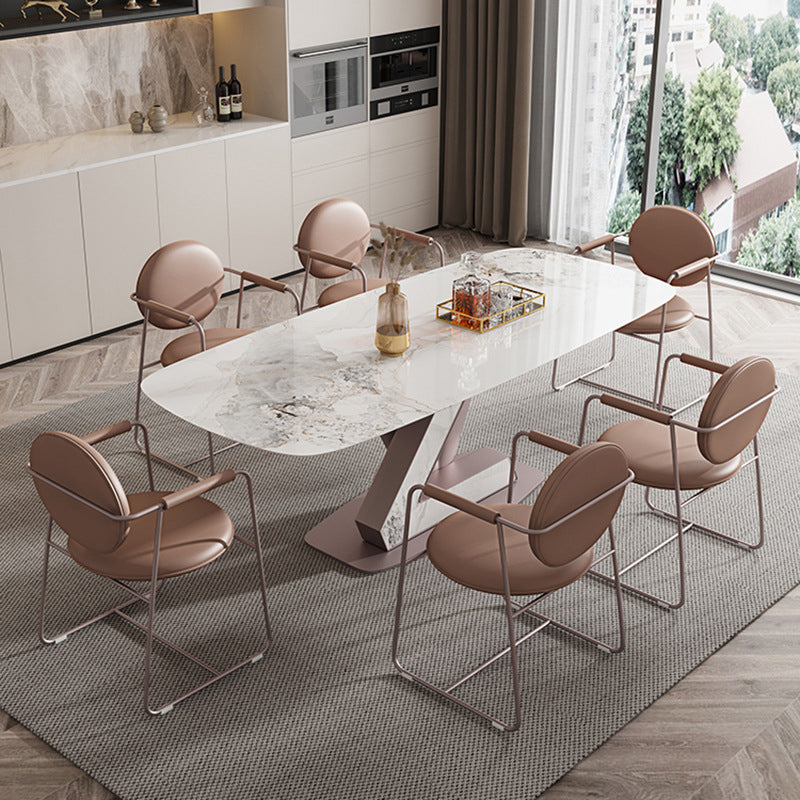 Luxury Sintered Stone Top Dining Set Rectangle 1/4/5/7 Pieces Dining Area Table Set