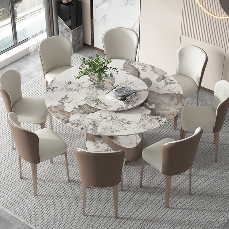 Modern Round Dining Table Set 1/2/5/9 Pieces Dinette Set with Sintered Stone Top