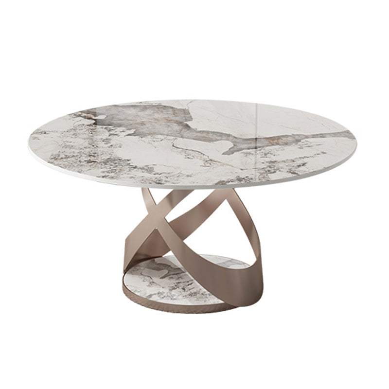 Modern Round Dining Table Set 1/2/5/9 Pieces Dinette Set with Sintered Stone Top