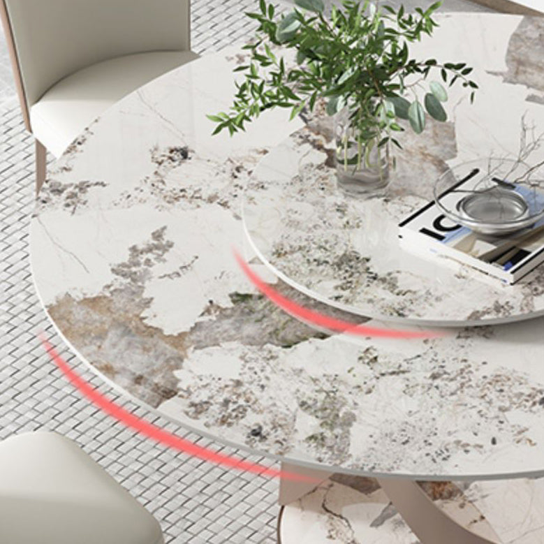 Modern Round Dining Table Set 1/2/5/9 Pieces Dinette Set with Sintered Stone Top