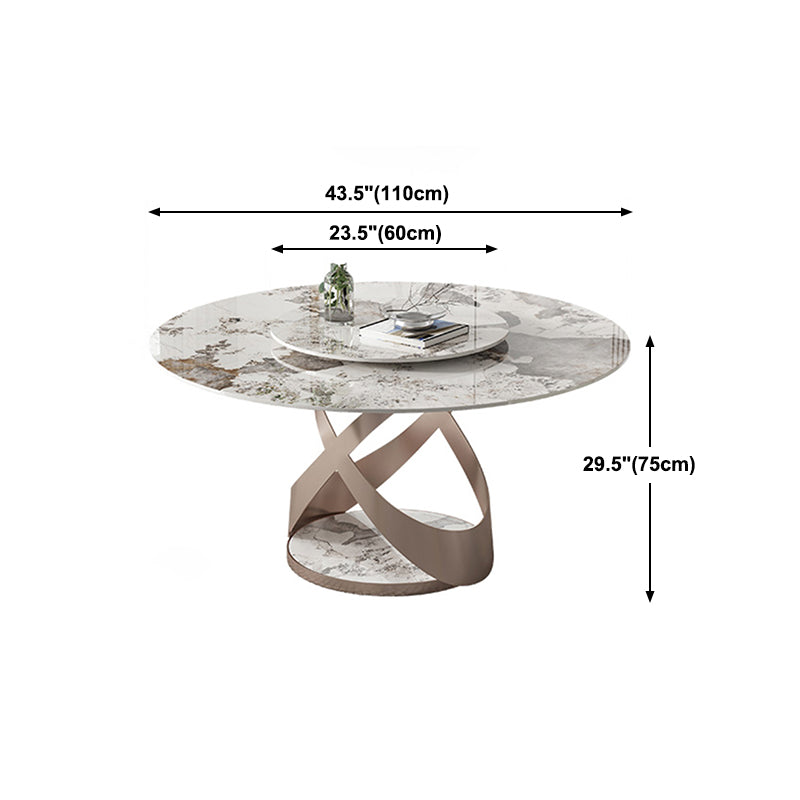 Modern Round Dining Table Set 1/2/5/9 Pieces Dinette Set with Sintered Stone Top