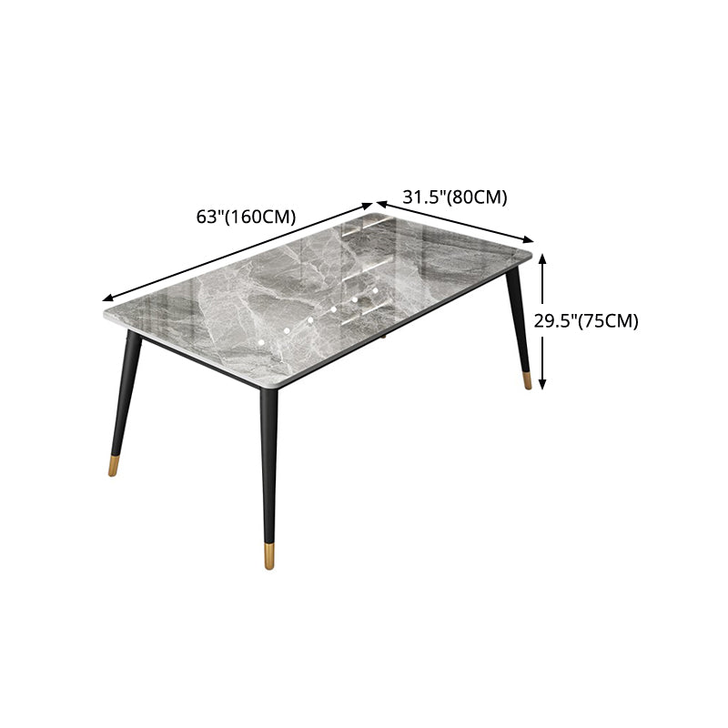 Gray Sintered Stone Dining Table Traditional Luxury Dining Table with 4 Legs