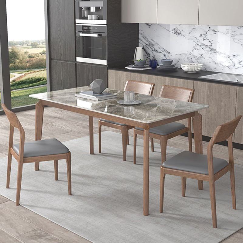 Rectangle Stone Table Modern Standard Height Dining Table with 4 Legs