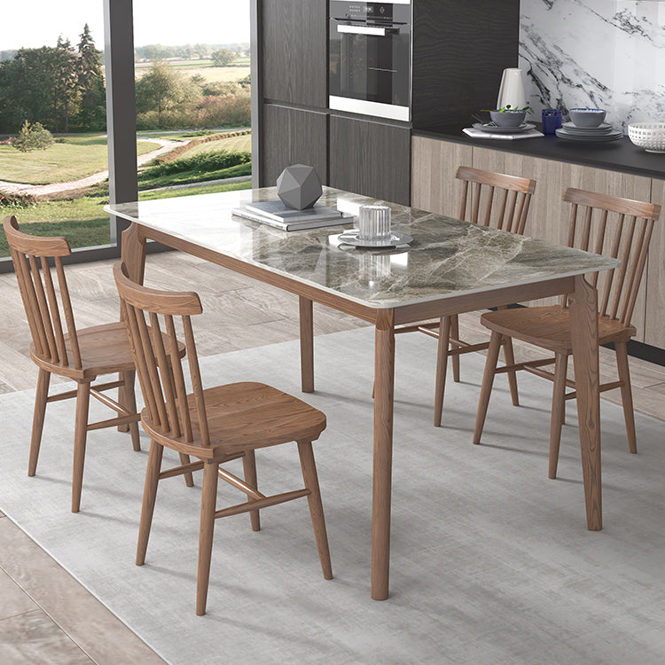 Rectangle Stone Table Modern Standard Height Dining Table with 4 Legs