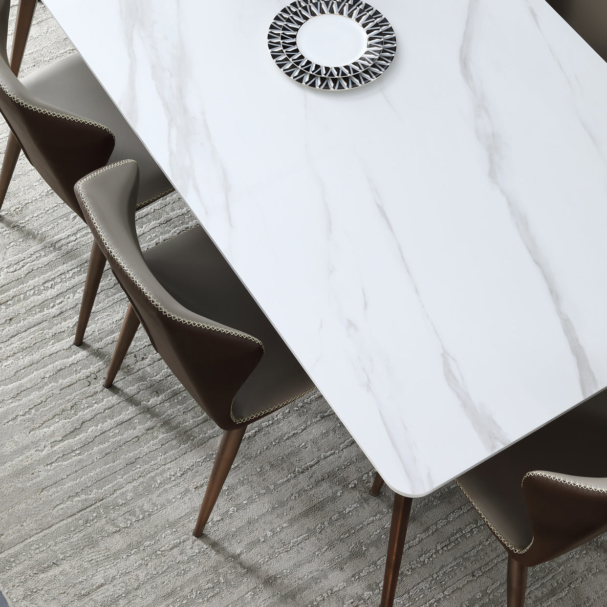 Sintered Stone Rectangle Dining Table Modern Kitchen Table for Dining Room