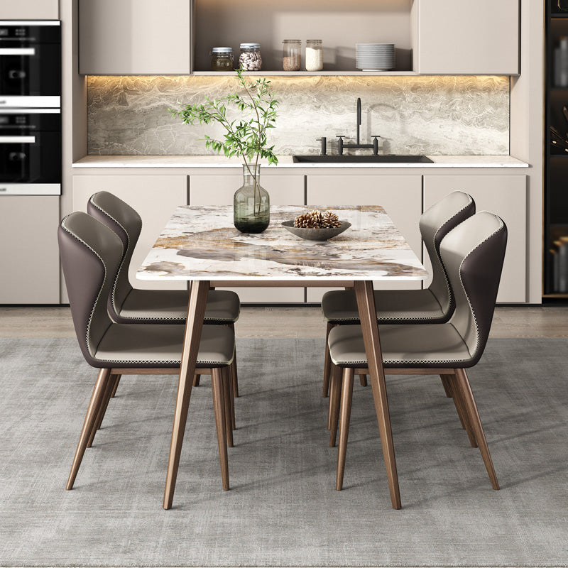 Rectangle Sintered Stone Dining Table Modern Style Dining Room Table