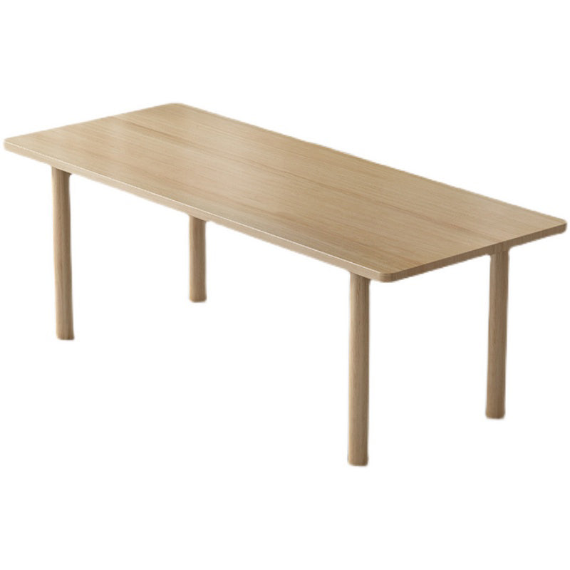 Contemporary Solid Wood Dining Table Natural Rectangle Table with 4 Legs