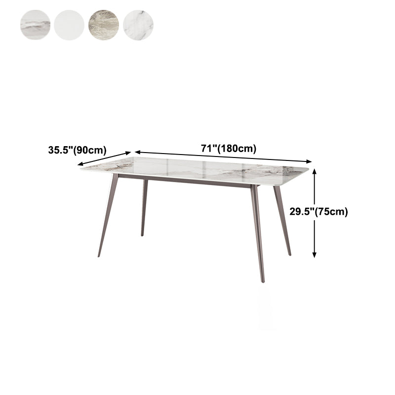 Rectangle 4 Legs Dining Table Modern Sintered Stone Dining Room Table