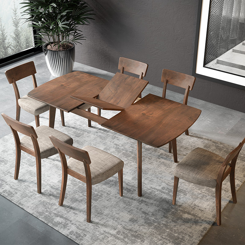 Extendable Modern Beech Wood Table for Restaurant Rectangle Dining Table with 4 Legs