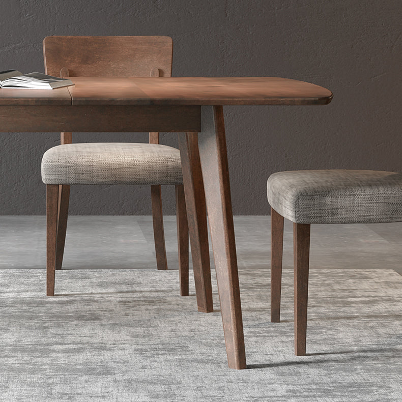 Extendable Modern Beech Wood Table for Restaurant Rectangle Dining Table with 4 Legs