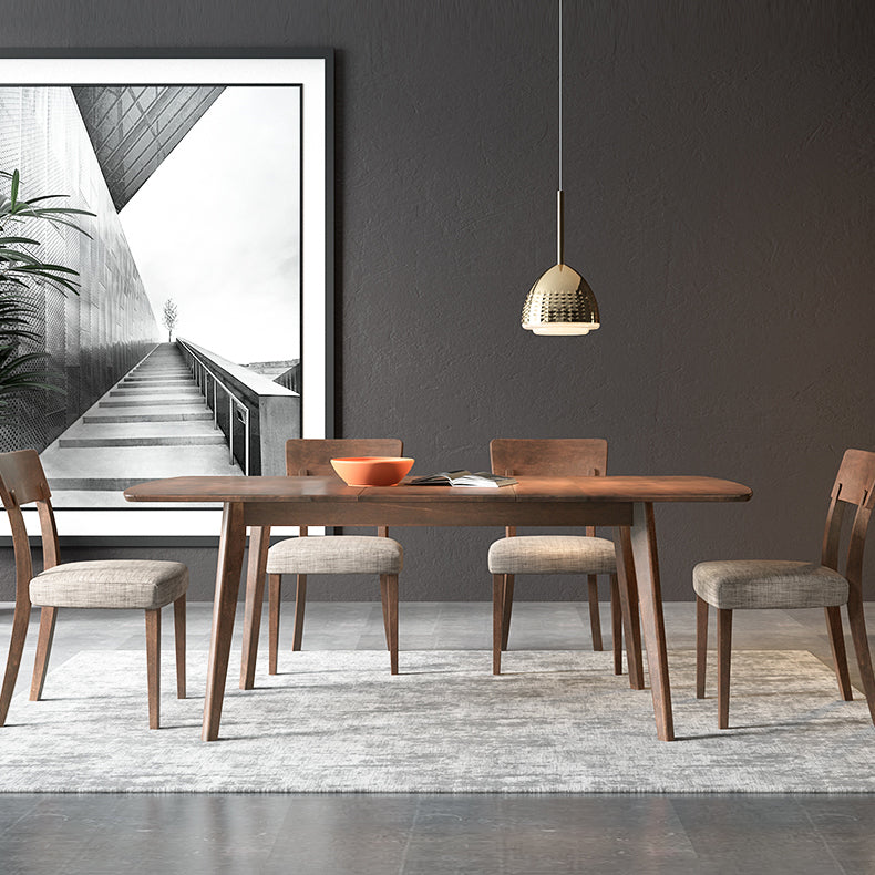 Extendable Modern Beech Wood Table for Restaurant Rectangle Dining Table with 4 Legs