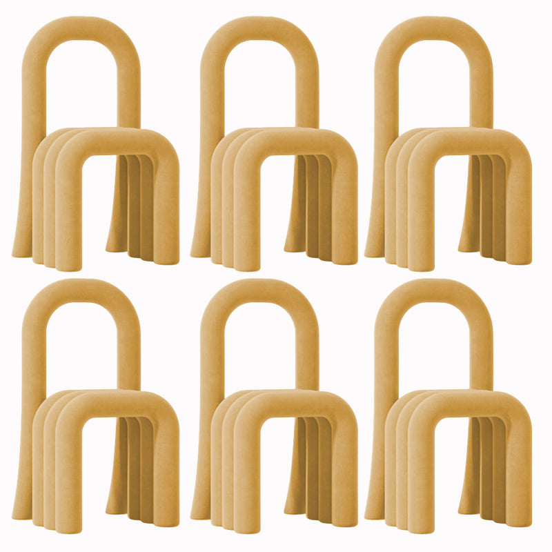 Contemporary Velvet Armless Dining Chairs Metal Dining Chair for Home Use