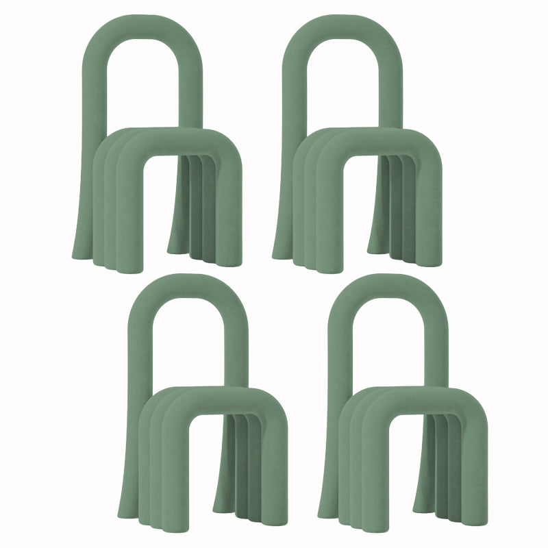 Contemporary Velvet Armless Dining Chairs Metal Dining Chair for Home Use