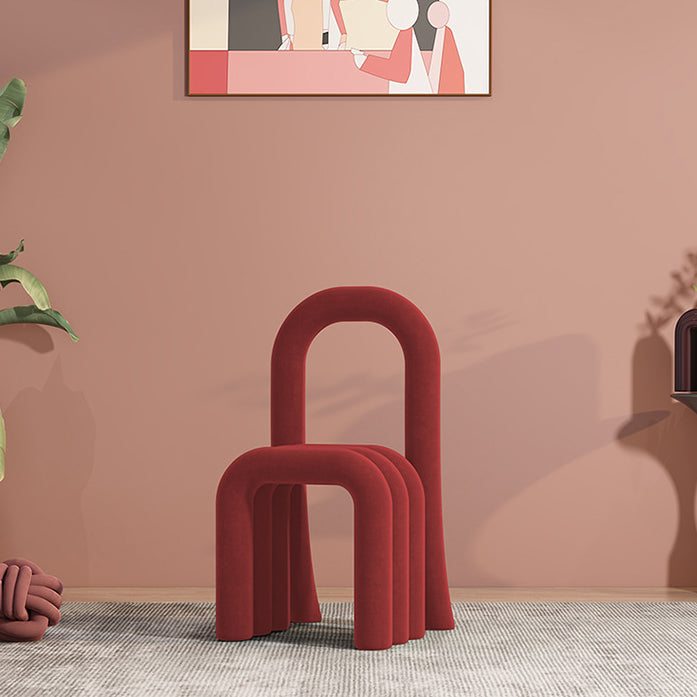 Contemporary Velvet Armless Dining Chairs Metal Dining Chair for Home Use