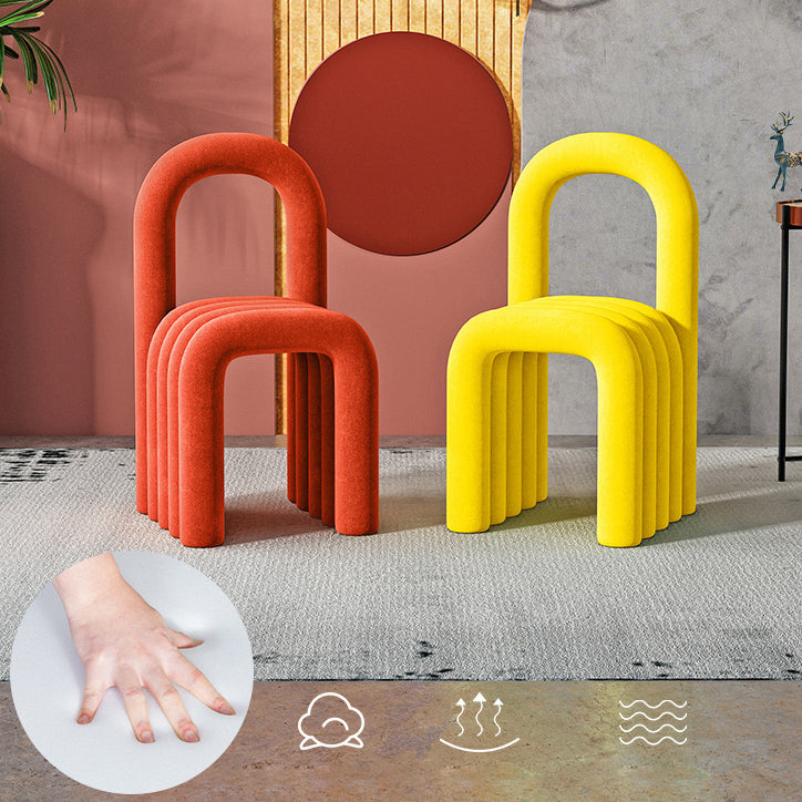 Contemporary Velvet Armless Dining Chairs Metal Dining Chair for Home Use