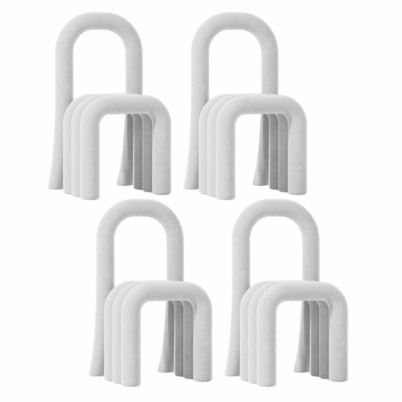 Contemporary Velvet Armless Dining Chairs Metal Dining Chair for Home Use