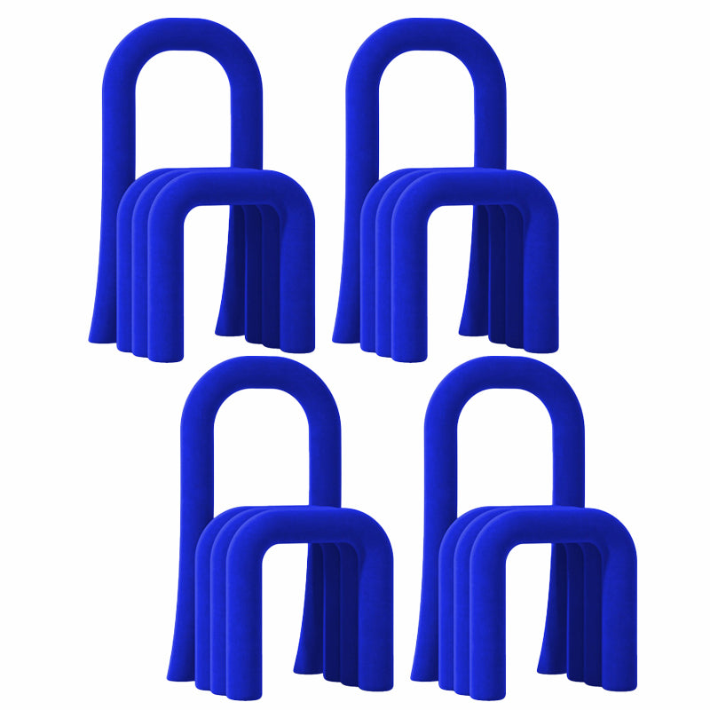 Contemporary Velvet Armless Dining Chairs Metal Dining Chair for Home Use