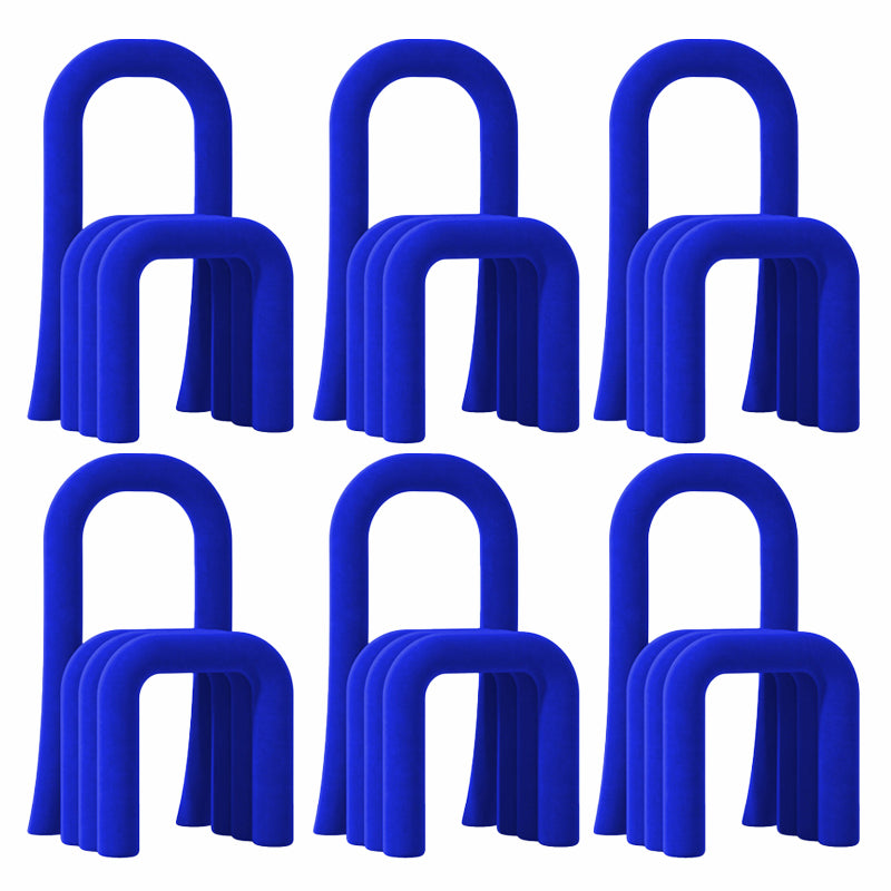 Contemporary Velvet Armless Dining Chairs Metal Dining Chair for Home Use