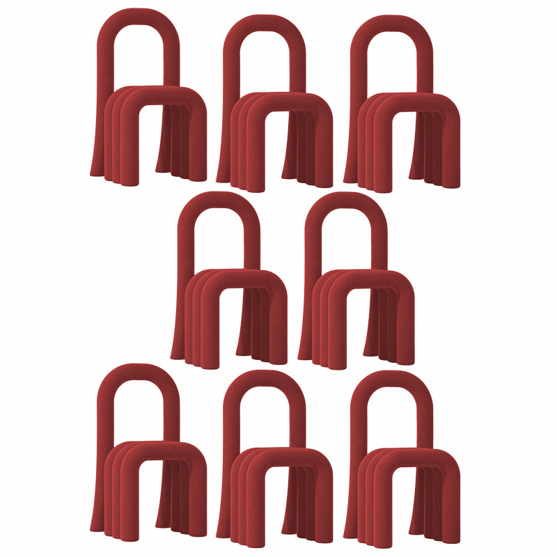 Contemporary Velvet Armless Dining Chairs Metal Dining Chair for Home Use