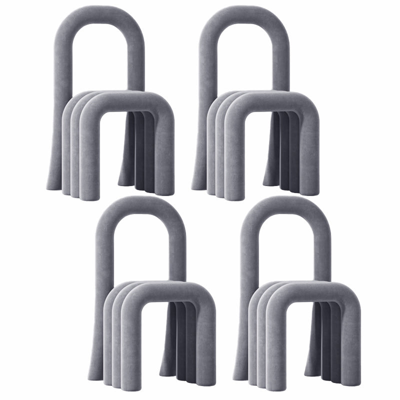 Contemporary Velvet Armless Dining Chairs Metal Dining Chair for Home Use