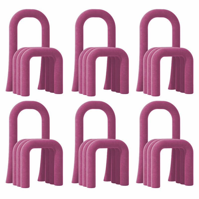 Contemporary Velvet Armless Dining Chairs Metal Dining Chair for Home Use