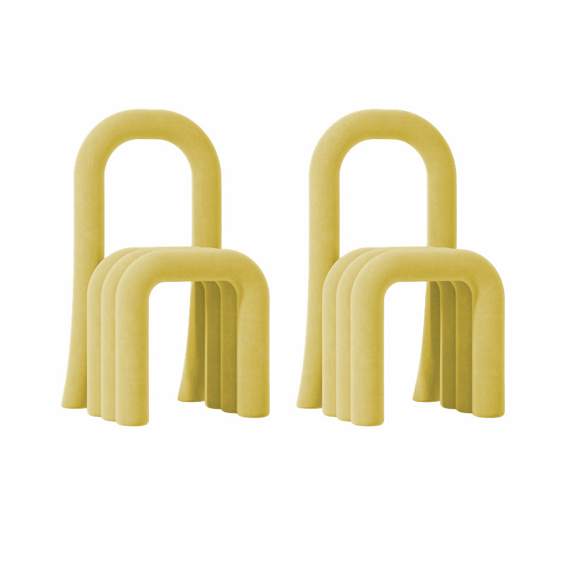 Contemporary Velvet Armless Dining Chairs Metal Dining Chair for Home Use