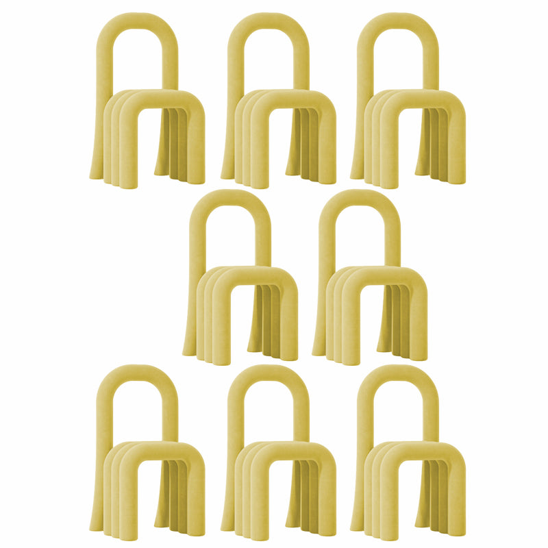 Contemporary Velvet Armless Dining Chairs Metal Dining Chair for Home Use