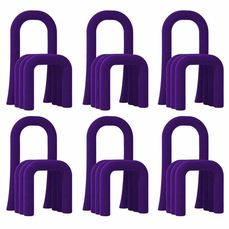 Contemporary Velvet Armless Dining Chairs Metal Dining Chair for Home Use