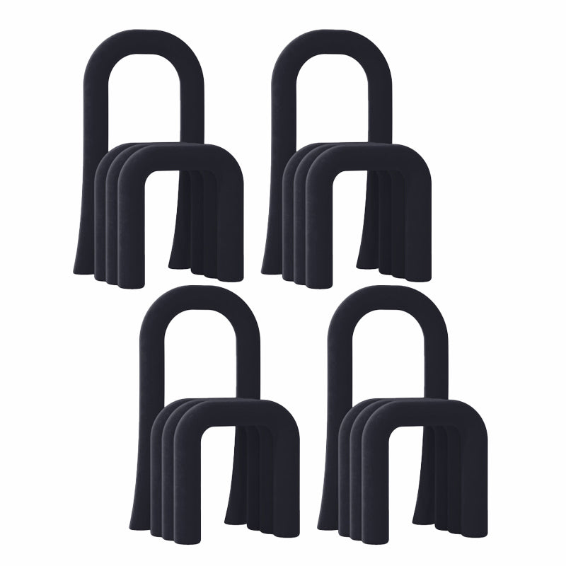 Contemporary Velvet Armless Dining Chairs Metal Dining Chair for Home Use