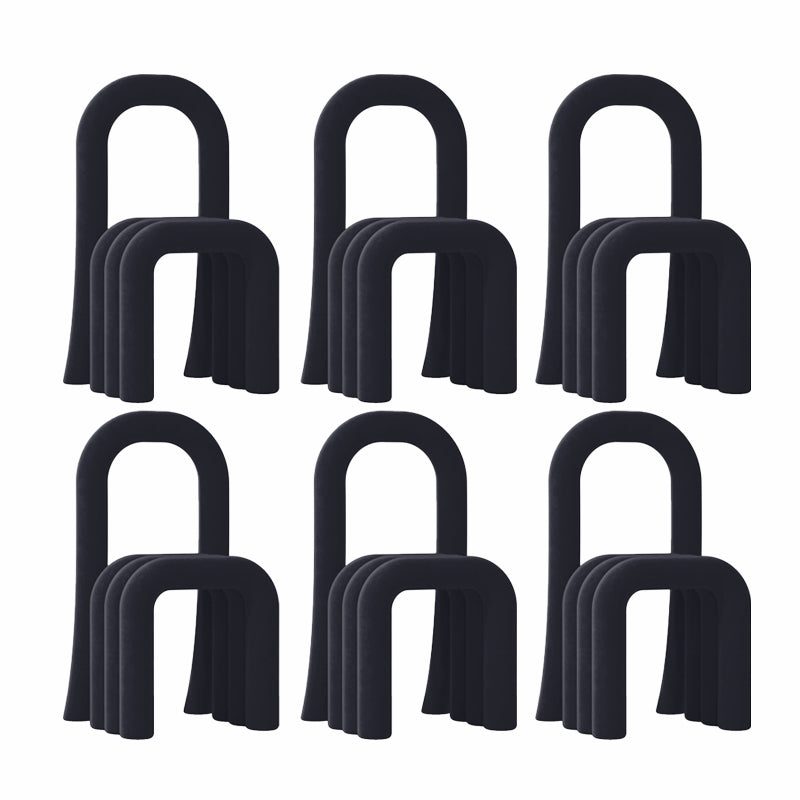 Contemporary Velvet Armless Dining Chairs Metal Dining Chair for Home Use