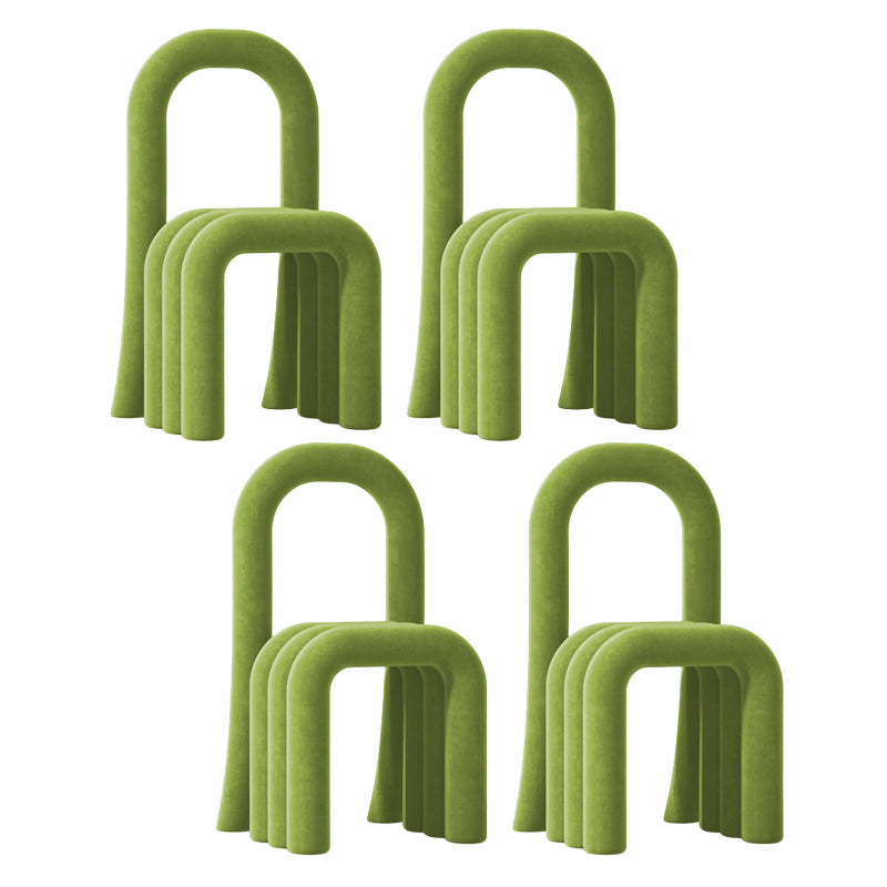 Contemporary Velvet Armless Dining Chairs Metal Dining Chair for Home Use