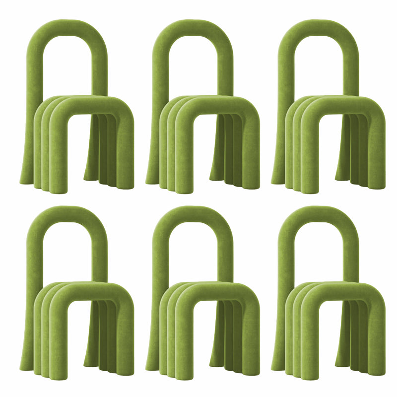 Contemporary Velvet Armless Dining Chairs Metal Dining Chair for Home Use