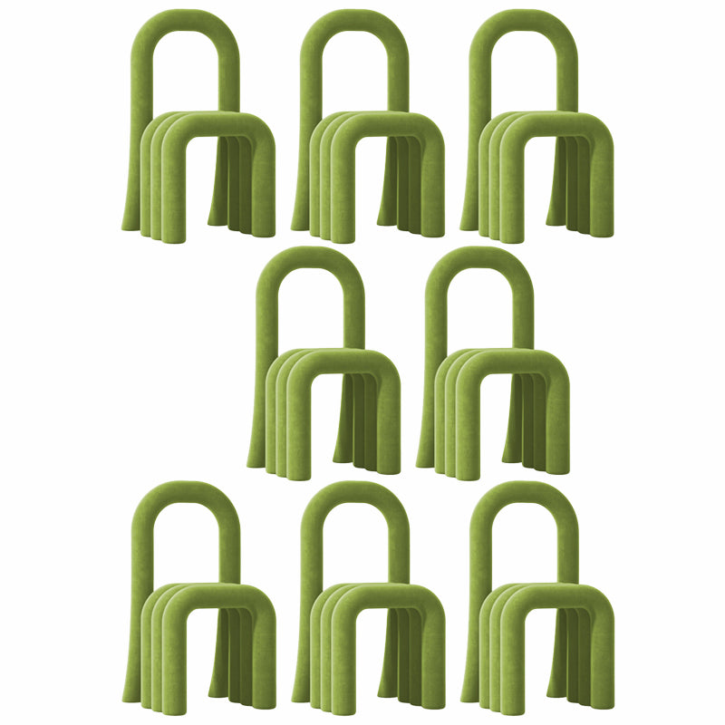 Contemporary Velvet Armless Dining Chairs Metal Dining Chair for Home Use