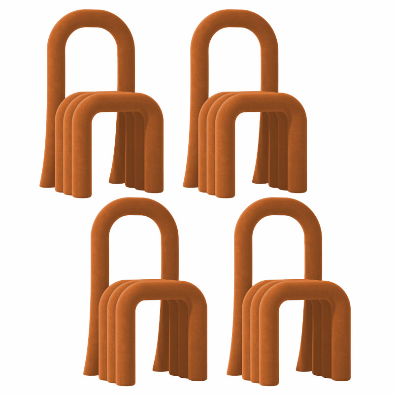 Contemporary Velvet Armless Dining Chairs Metal Dining Chair for Home Use