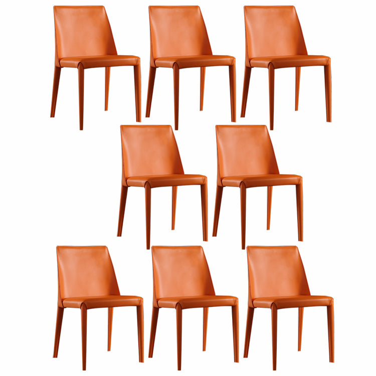 Contemporary Leather Dining Chair Armless Upholstered Dining Chairs for Home Use