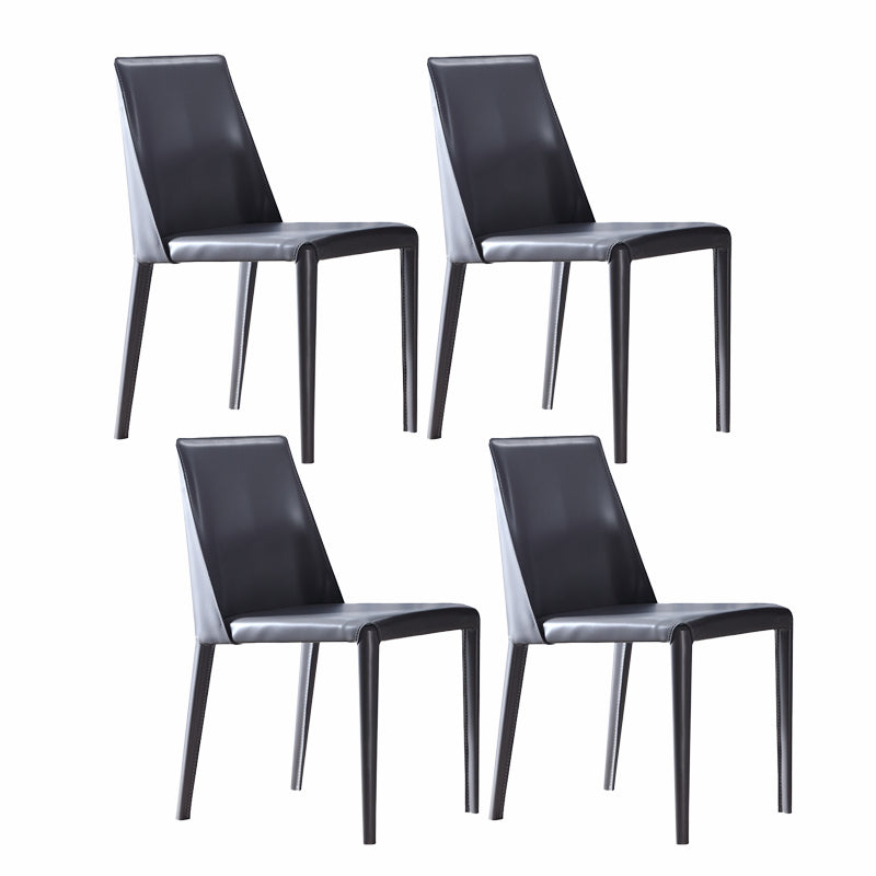 Contemporary Leather Dining Chair Armless Upholstered Dining Chairs for Home Use