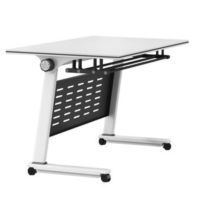 Contemporary Folding Writing Desk Rectangular Manufactured Wood Desk with Caster Wheels