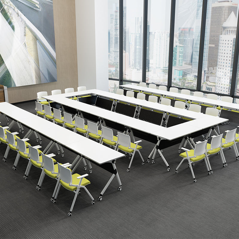 Contemporary Manufactured Wood Office Desk Rectangle Desk with Wheels