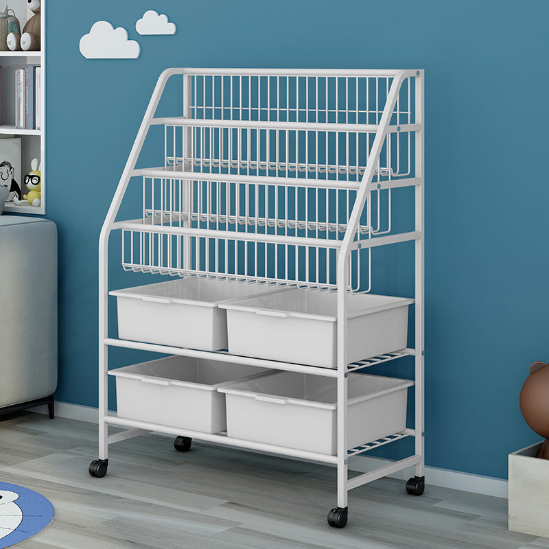 Metal and Plastic Bookshelf Scandinavian Bookcase for Home Office